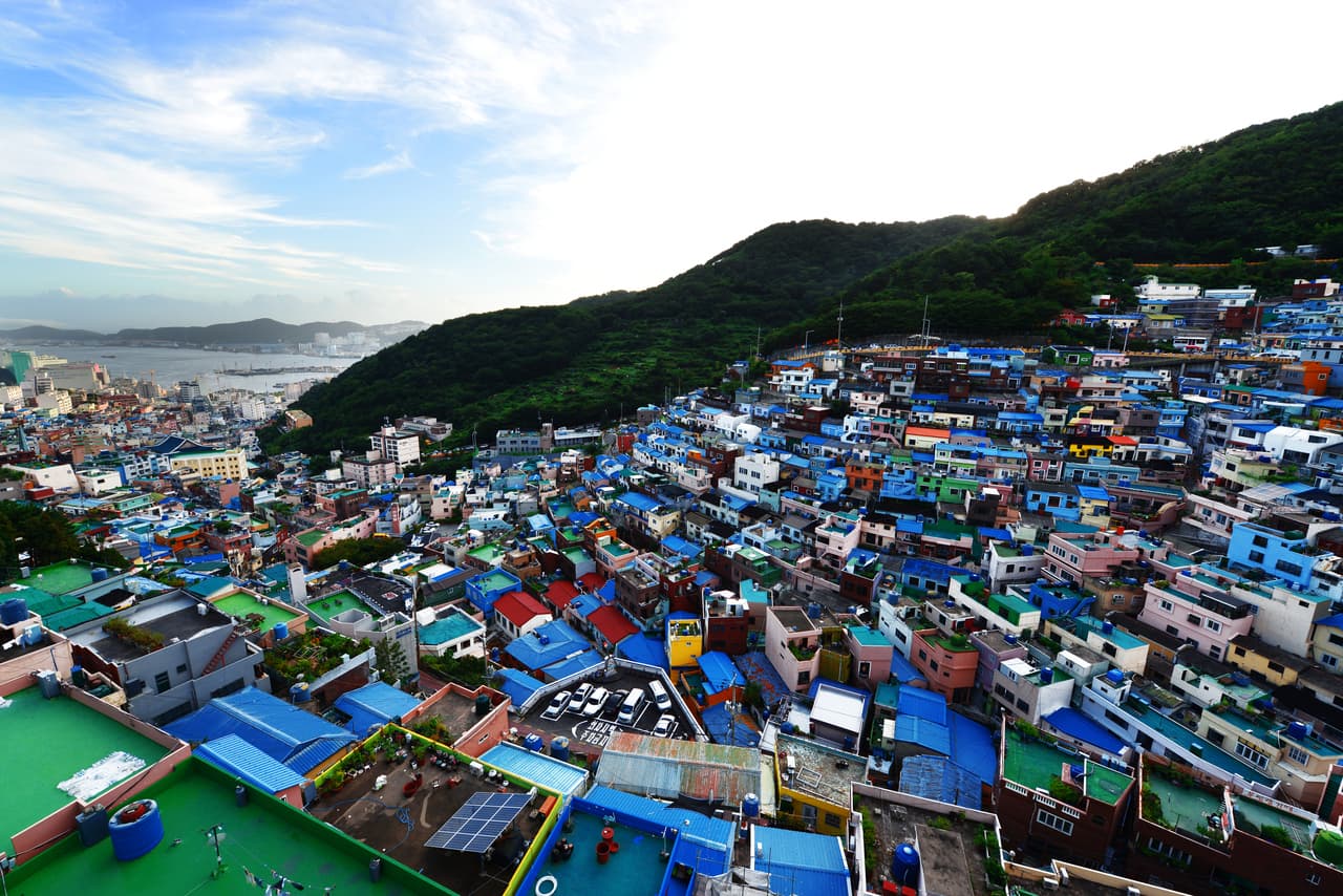 The colorful hillside houses of Gamcheon Culture Village, Busan